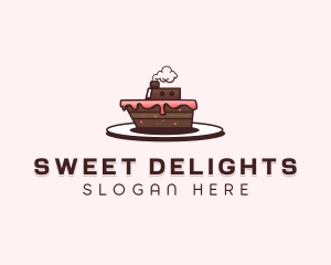 Ship Cake Dessert  logo design