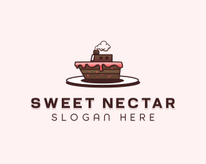 Ship Cake Dessert  logo design