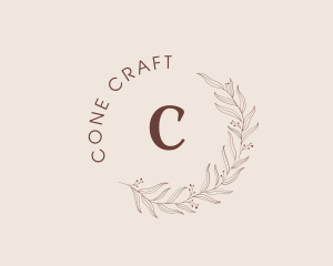 Elegant Leaf Floral Wreath logo design