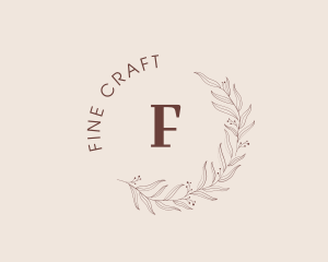 Elegant Leaf Floral Wreath logo design