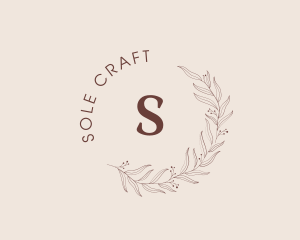 Elegant Leaf Floral Wreath logo design