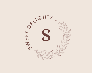 Shop - Elegant Leaf Floral Wreath logo design