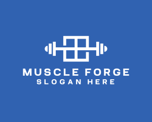 Hypertrophy - Fitness Barbell Window logo design