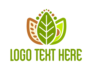 Harvest - Grains Leaf Avocado Vegan logo design