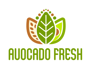 Avocado - Grains Leaf Avocado Vegan logo design