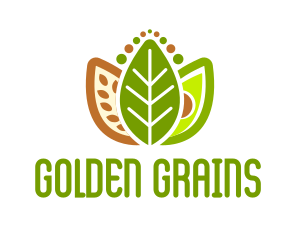 Grains Leaf Avocado Vegan logo design