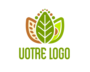 Dragon Fruit - Grains Leaf Avocado Vegan logo design