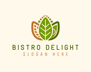 Grains Leaf Avocado Vegan logo design