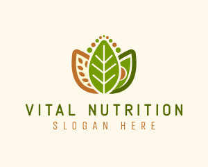 Grains Leaf Avocado Vegan logo design