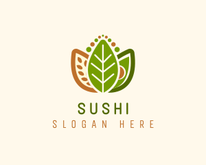 Grains Leaf Avocado Vegan logo design