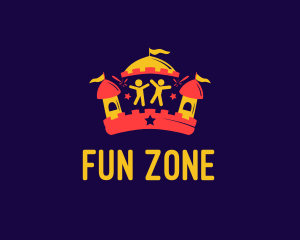 Playtime - Fireworks Bouncy Castle logo design