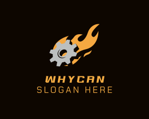 Metalwork - Mechanic Cog Flames logo design
