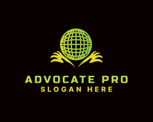 Advocate - Foundation Globe Hand logo design