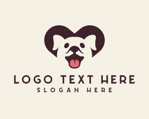 Canine - Cute Puppy Heart logo design