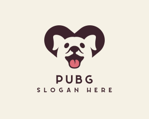 Cute Puppy Heart Logo
