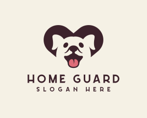 Caretaker - Cute Puppy Heart logo design