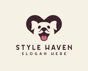 Shelter - Cute Puppy Heart logo design