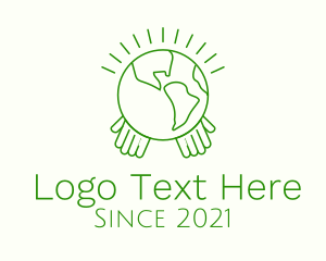 Global Warming - Planet Earth Hands logo design