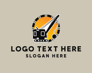 Backhoe Loader - Wrecking Ball Construction Machinery logo design