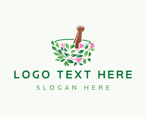 Medicine - Mortar Herbal Medicine logo design