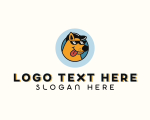 Cartoon - Sunglasses Hiphop Dog logo design