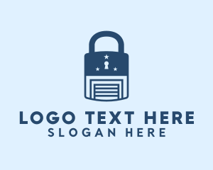 Container - Blue Padlock Garage logo design