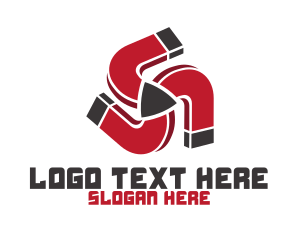 Youtube - Red Magnet Media Player logo design