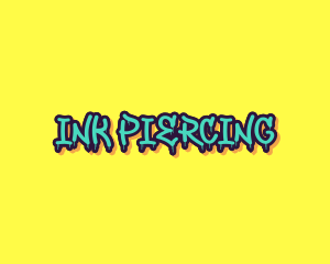 Piercing - Cool Freestyle Graffiti logo design