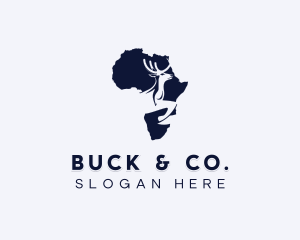 Deer Africa Map logo design