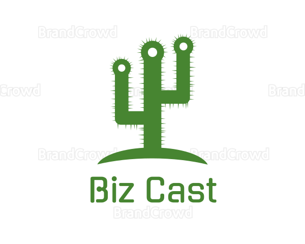 Green Spikey Cactus Logo