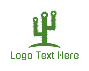 Green Hexagon - Green Spikey Cactus logo design