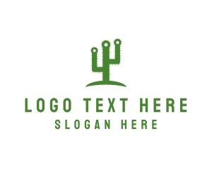 Sand Dune - Green Spikey Cactus logo design