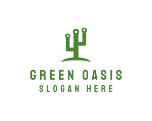 Green Spikey Cactus logo design