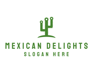 Green Spikey Cactus logo design