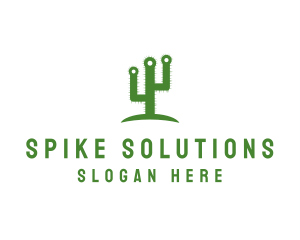 Green Spikey Cactus logo design