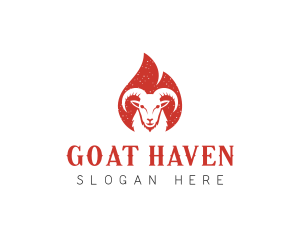 Goat Flame Barbecue Restaurant logo design