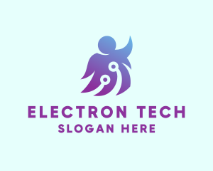 Circuit Electronic Person  logo design