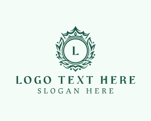 High End - Leaves Crown Jewelry logo design