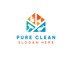 House Cleaning Maintenance logo design