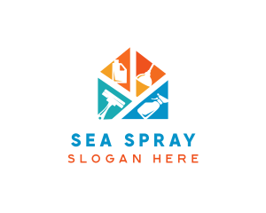 House Cleaning Maintenance logo design