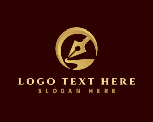 Author - Premium Pen Writing logo design