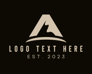 Camper - Outdoor Mountaineering Letter A logo design
