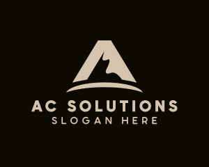 Outdoor Mountain Letter A logo design