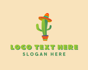 Mexican Restaurant - Mexican Hat Cactus logo design