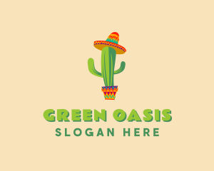 Succulent - Mexican Hat Cactus logo design