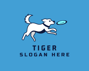 Pet Dog Frisbee Logo