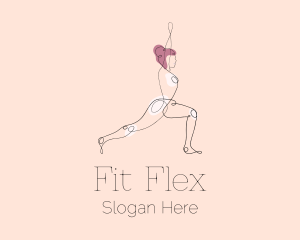 Fitness - Stretching Yoga Instructor logo design