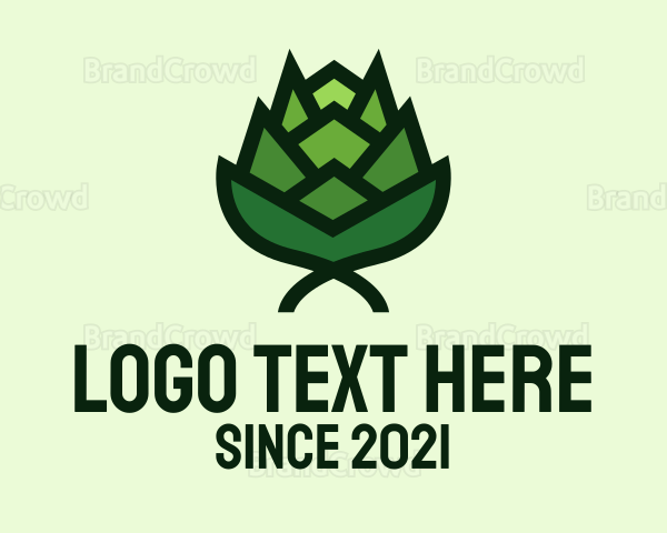 Green Hops Flower Logo
