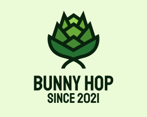 Green Hops Flower  logo design