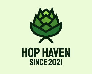 Hop - Green Hops Flower logo design